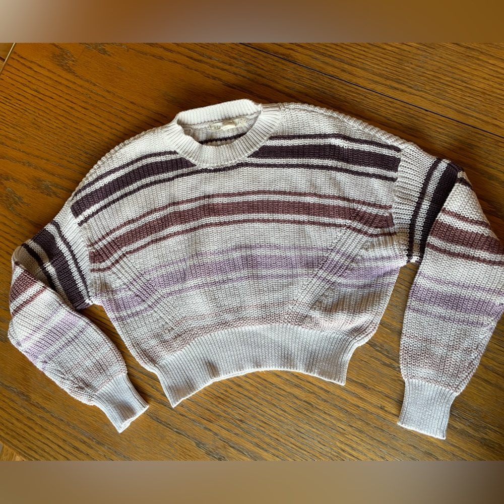 Aeropostale Cropped Striped Sweater Size Small